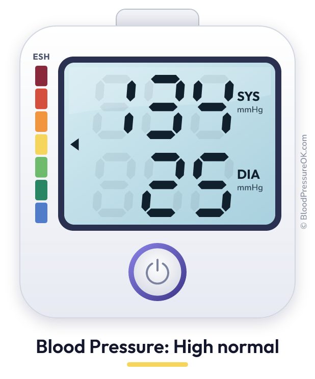 Blood pressure 134 over 25 on the blood pressure monitor