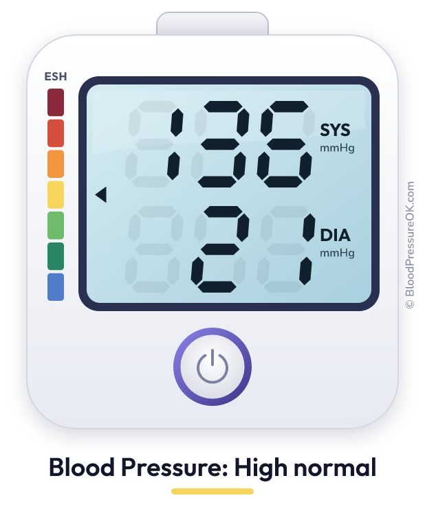 Blood pressure 136 over 21 on the blood pressure monitor