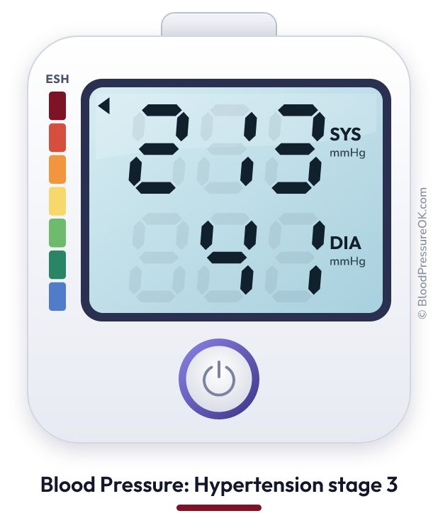 Blood pressure 213 over 41 on the blood pressure monitor