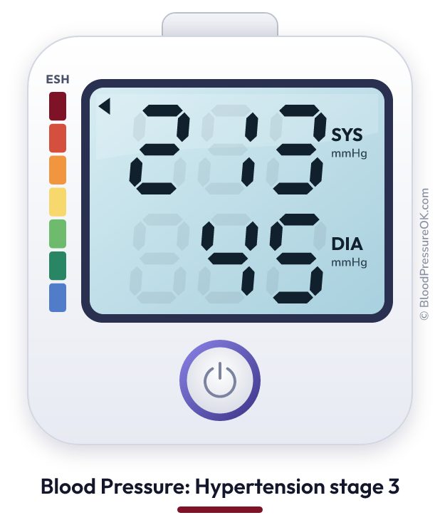 Blood pressure 213 over 45 on the blood pressure monitor