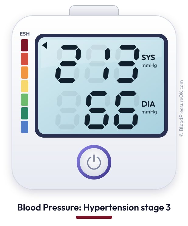 Blood pressure 213 over 66 on the blood pressure monitor