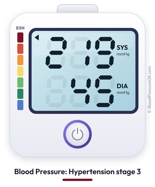 Blood pressure 219 over 45 on the blood pressure monitor