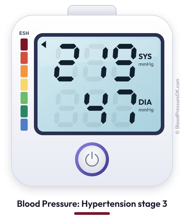 Blood pressure 219 over 47 on the blood pressure monitor