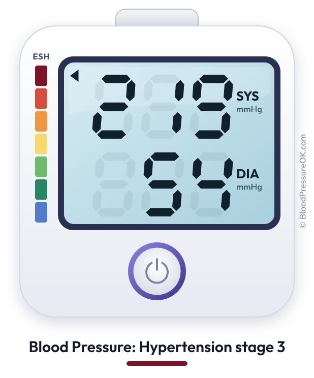 Blood pressure 219 over 54 on the blood pressure monitor