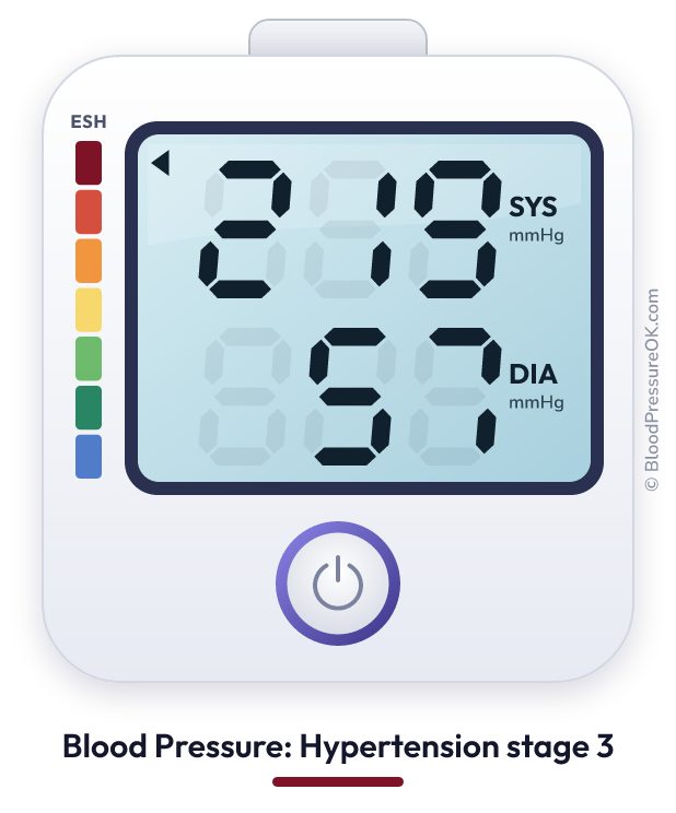 Blood pressure 219 over 57 on the blood pressure monitor