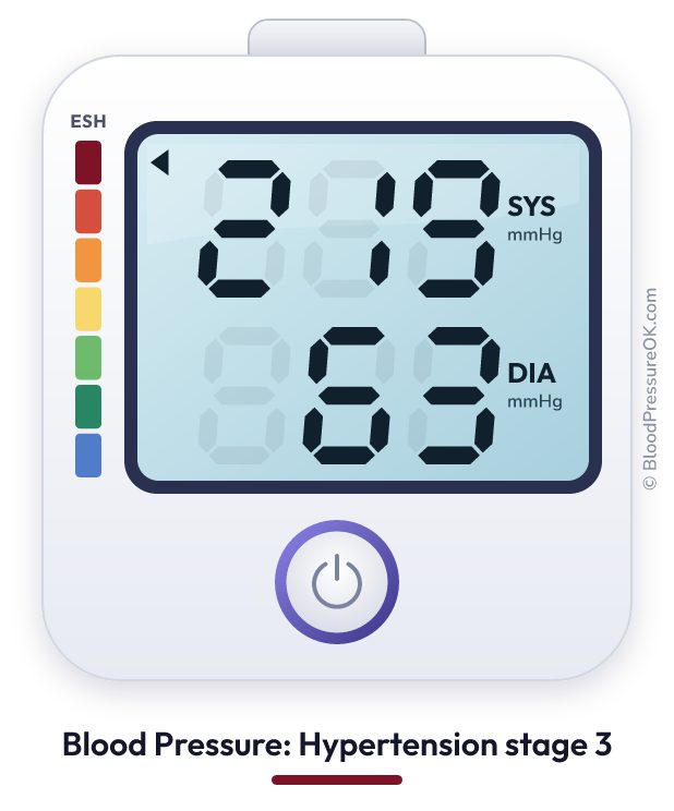 Blood pressure 219 over 63 on the blood pressure monitor