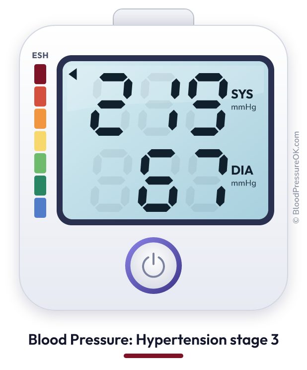 Blood pressure 219 over 67 on the blood pressure monitor