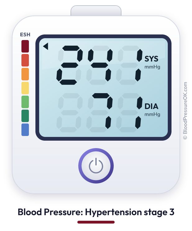 Blood pressure 241 over 71 on the blood pressure monitor