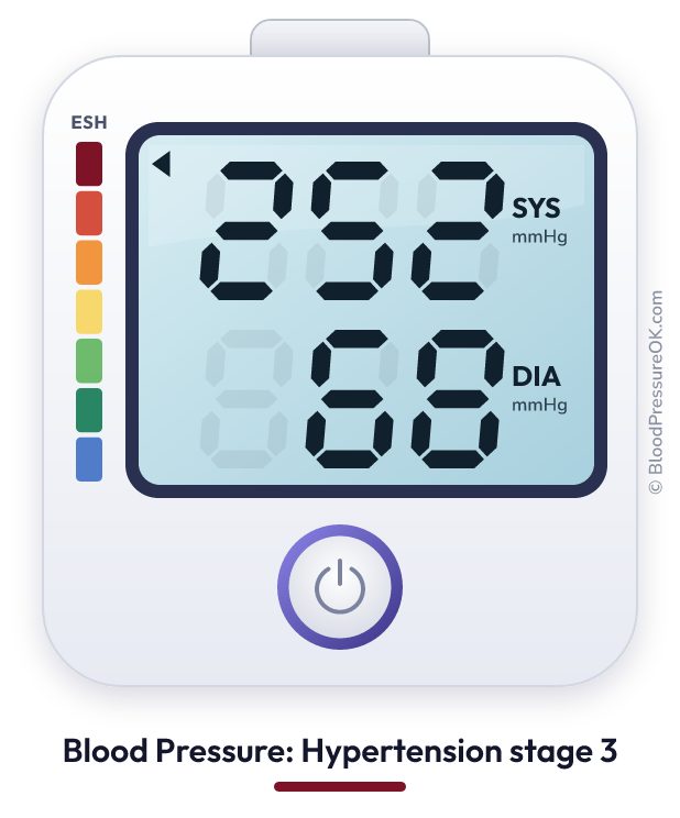 Blood pressure 252 over 68 on the blood pressure monitor