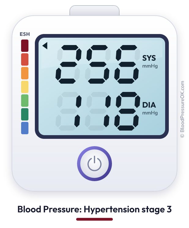 Blood pressure 256 over 118 on the blood pressure monitor