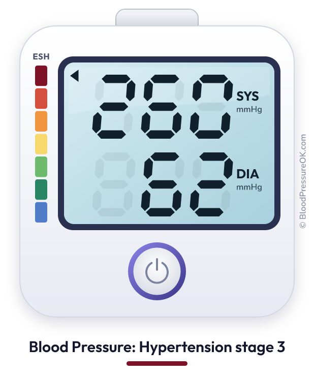 Blood pressure 260 over 62 on the blood pressure monitor