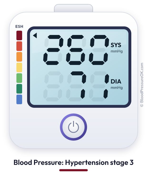 Blood pressure 260 over 71 on the blood pressure monitor