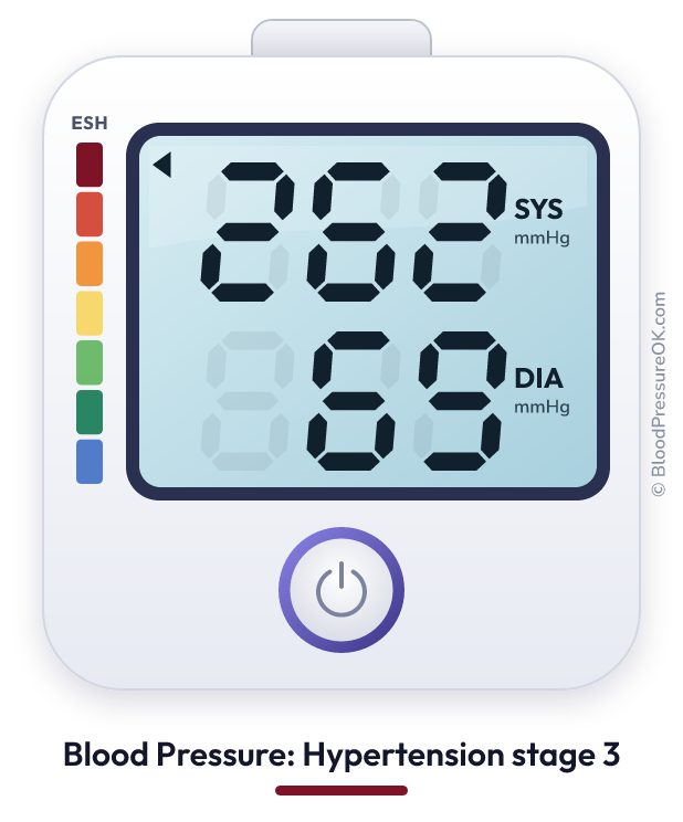 Blood pressure 262 over 69 on the blood pressure monitor