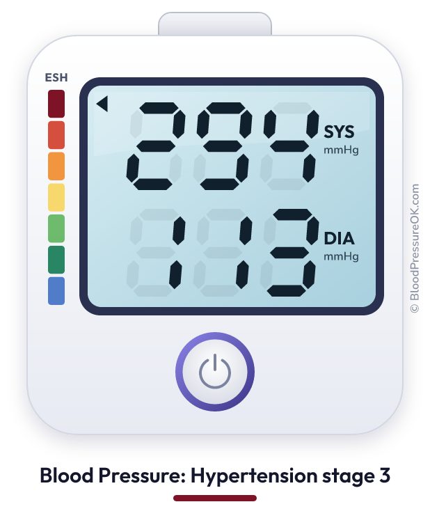 Blood pressure 294 over 113 on the blood pressure monitor