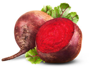Fresh beetroot with leaves isolated on white background